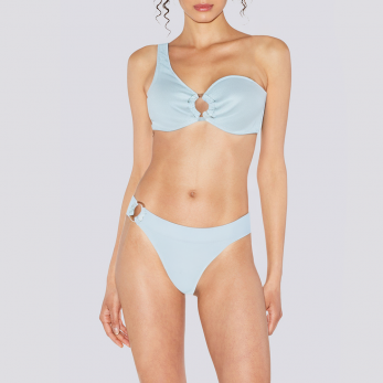 Blue sexy single strap women's bikini set
