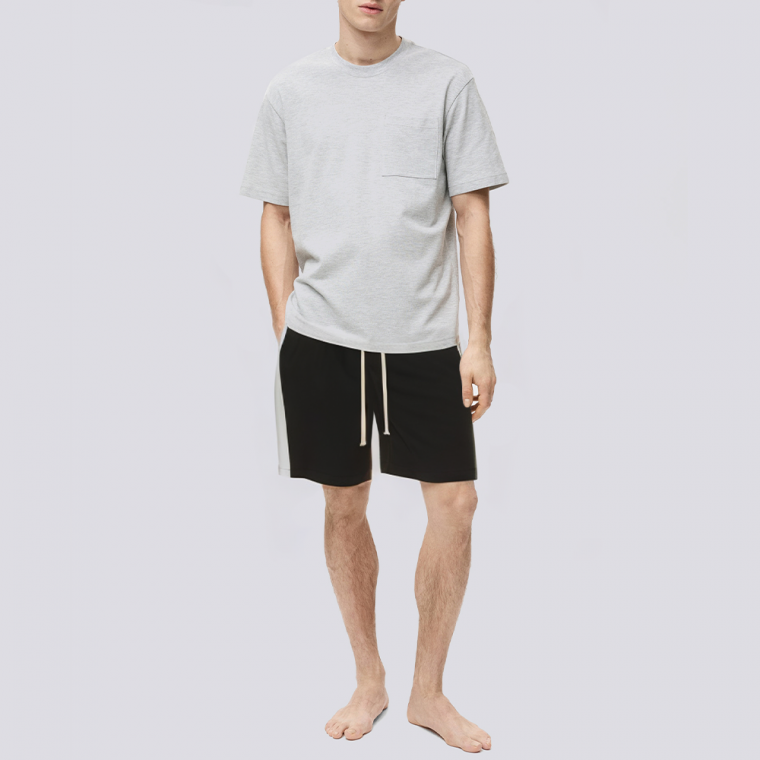 Side stripe loose straight fit men's pajama pants