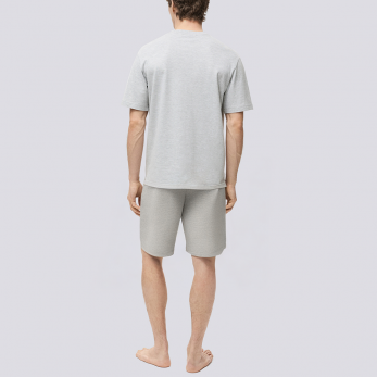 Grey elastic waist loose men's pajama pants