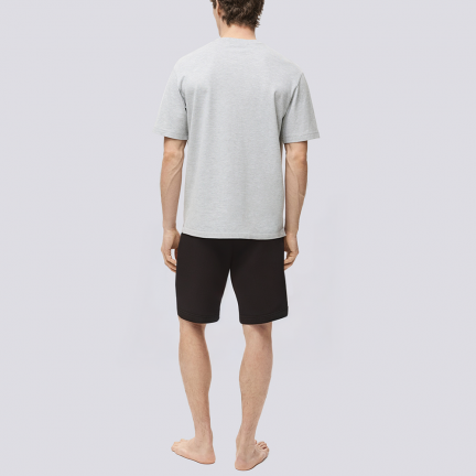Black elastic waist loose men's pajama pants