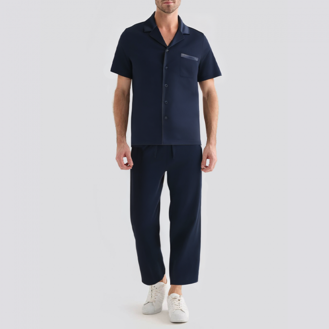 Blue soft skin-friendly men's pajama set