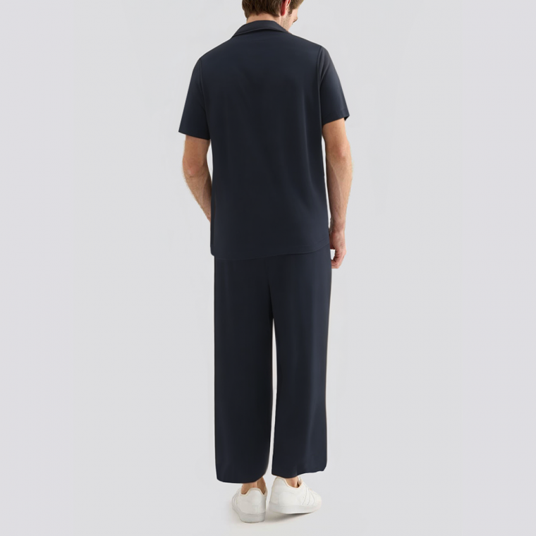 Blue soft skin-friendly men's pajama set