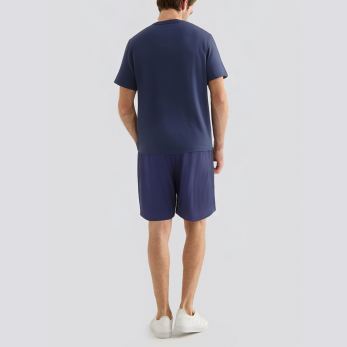 Blue crew neck short men's pajama set