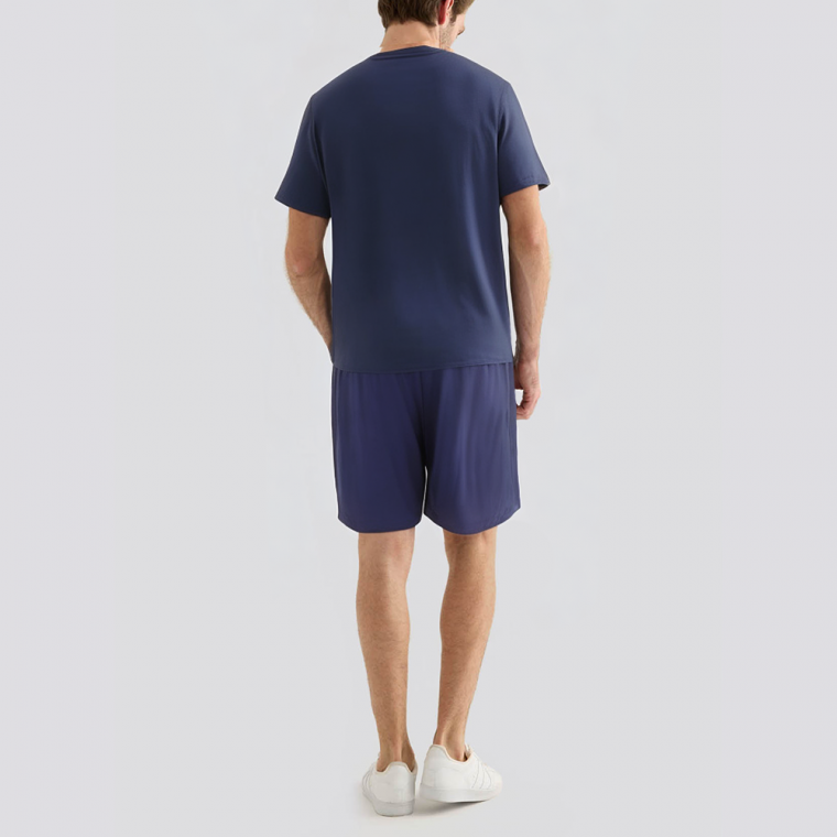 Blue crew neck short men's pajama set