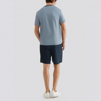 Round neck short sleeve skin-friendly men's pajama set
