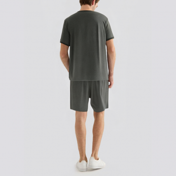 Summer comfortable crew neck men's pajama set