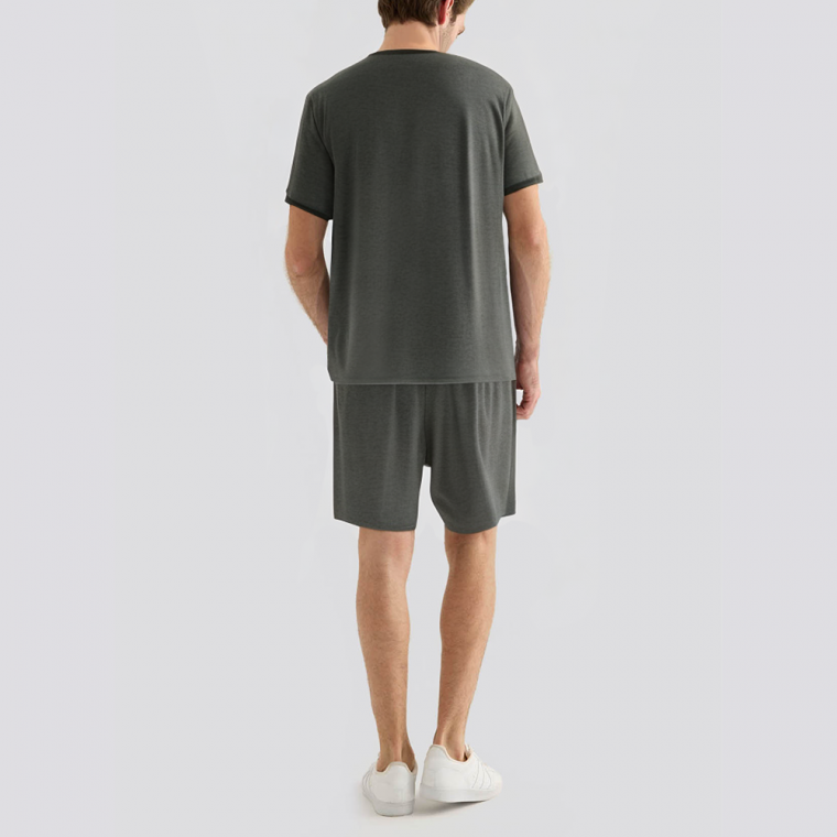Summer comfortable crew neck men's pajama set