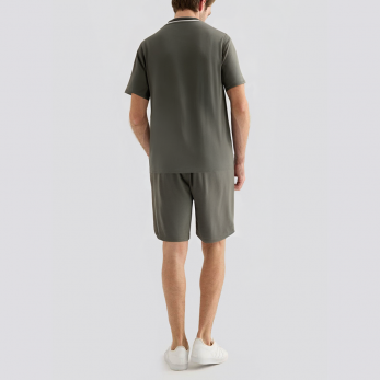 Ribbed V-neck comfortable men's pajama set