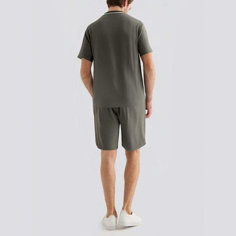 Ribbed V-neck comfortable men's pajama set
