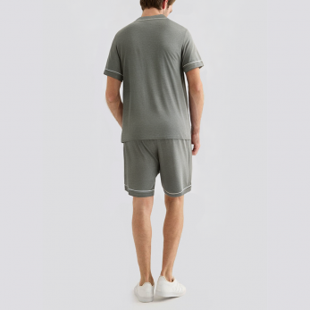 High quality round neck breathable men's pajama set