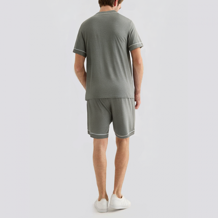 High quality round neck breathable men's pajama set