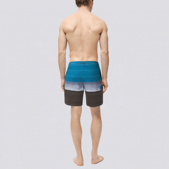 Stripe print quick-drying men's swimming trunks