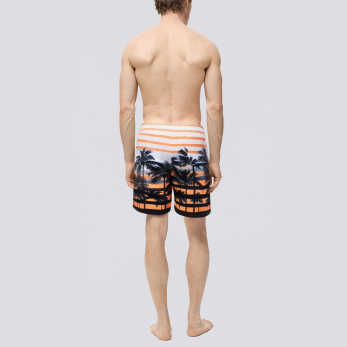 Stylish straight quick-drying men's swimming trunks