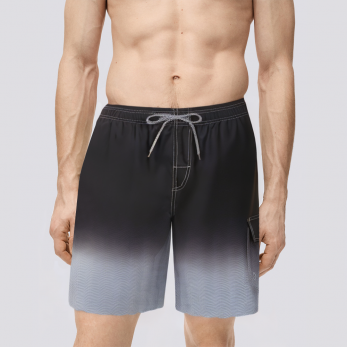 Lightweight gradient design men's swim trunks