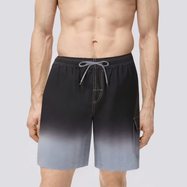 Lightweight gradient design men's swim trunks