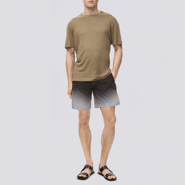 Lightweight gradient design men's swim trunks