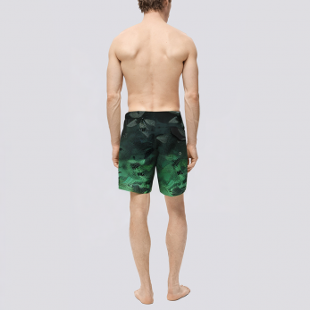 Ombre print stretch men's swim trunks