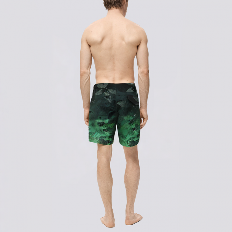 Ombre print stretch men's swim trunks