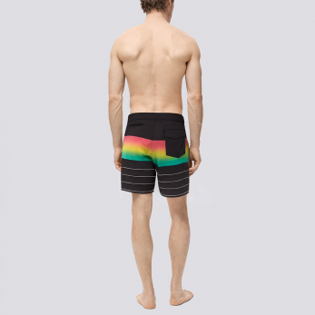 Striped colorful breathable men's swimming trunks