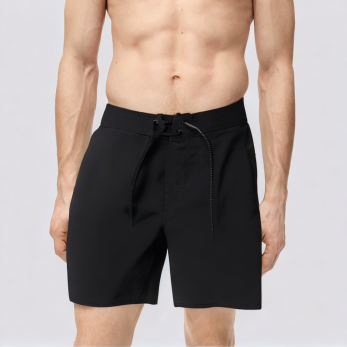 Black lightweight breathable men's swim trunks
