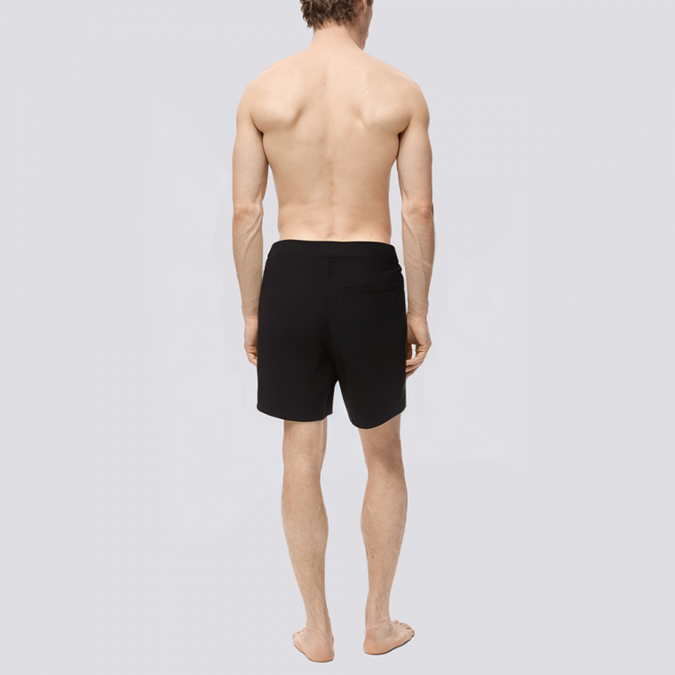 Black lightweight breathable men's swim trunks