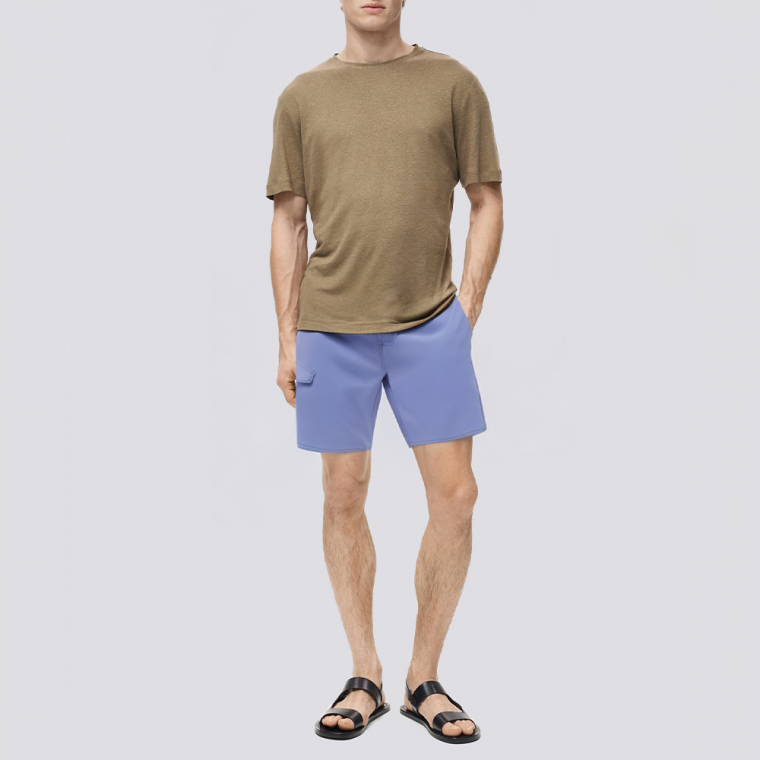 Purple lightweight stretch men's swim trunks
