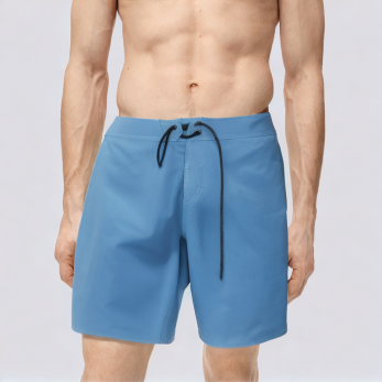 Blue stretch quick-drying men's swimming trunks