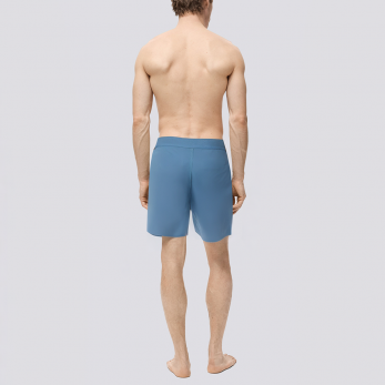 Blue stretch quick-drying men's swimming trunks