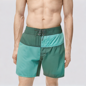 Contrast color stitching quick dry men's swimming trunks