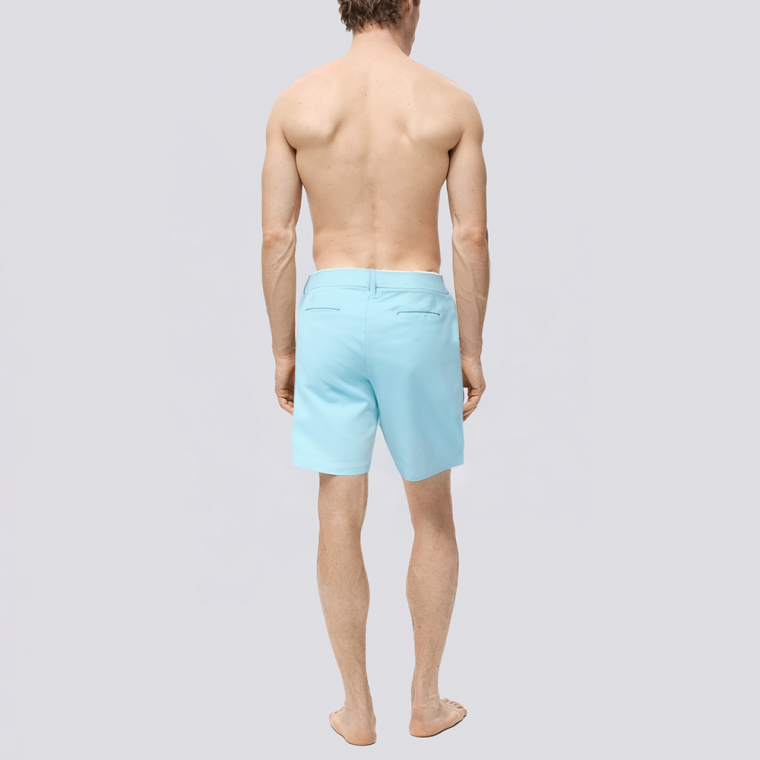Men's four-way stretch blue swim trunks