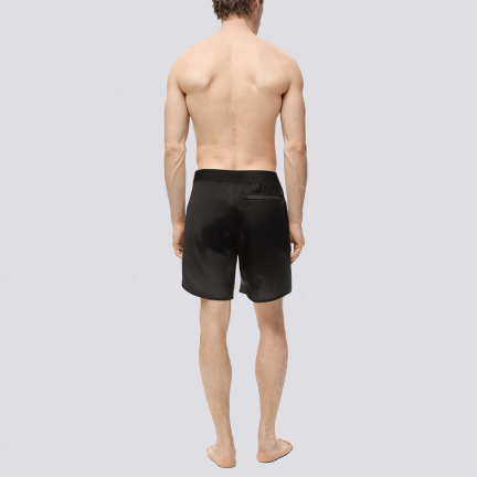 Black elastic breathable men's swimming trunks