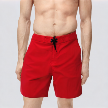 Summer red quick-drying men's swimming trunks