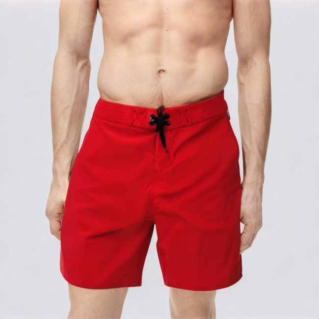 Summer red quick-drying men's swimming trunks