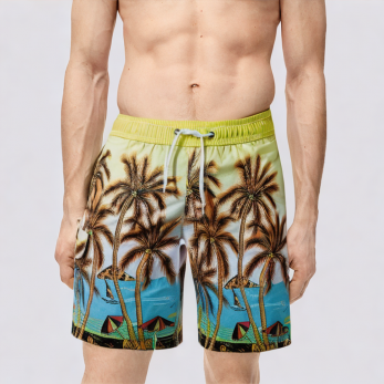 Lightweight loose straight men's swimming trunks