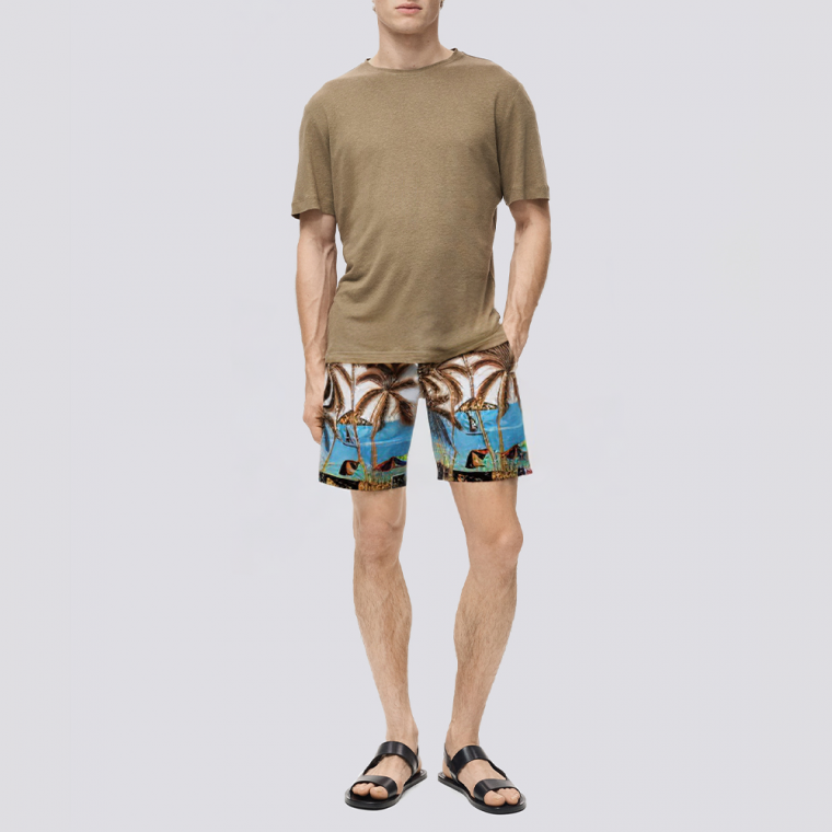 Lightweight loose straight men's swimming trunks