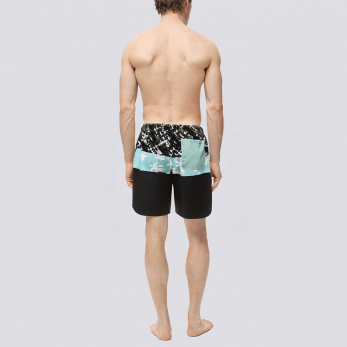 Men's patchwork printed quick-drying swimming trunks