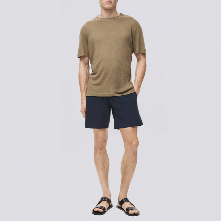 Patchwork printed stretch men's swimming trunks