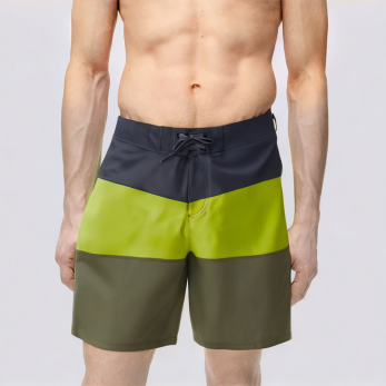 Men's colorblock four-way stretch swim trunks