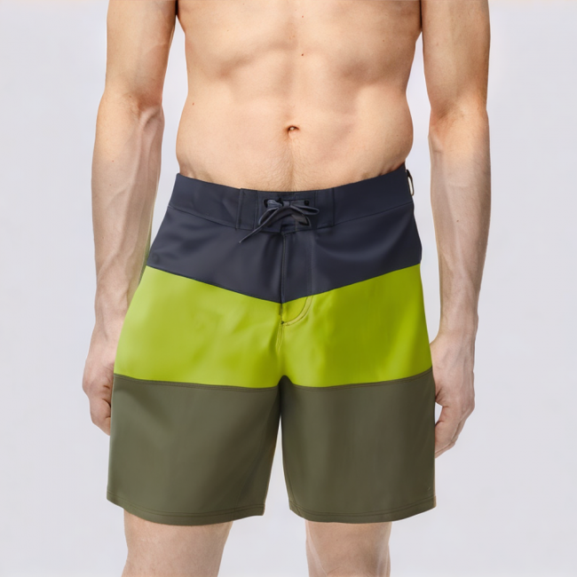 Men's colorblock four-way stretch swim trunks