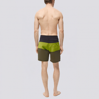 Men's colorblock four-way stretch swim trunks
