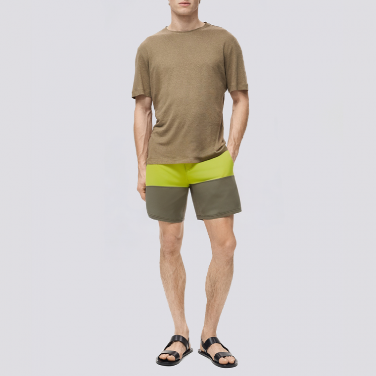 Men's colorblock four-way stretch swim trunks
