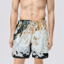Fashion printed stretch men's swimming trunks