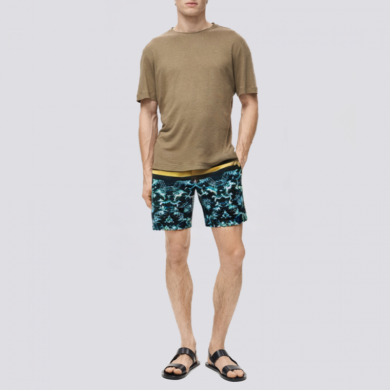 Lightweight straight quick-drying men's swimming trunks