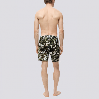 Camouflage print lightweight men's swim trunks