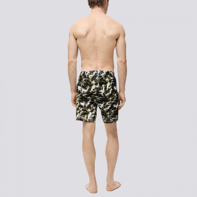 Camouflage print lightweight men's swim trunks