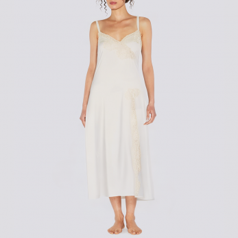 White luxury side slit women's nightgown