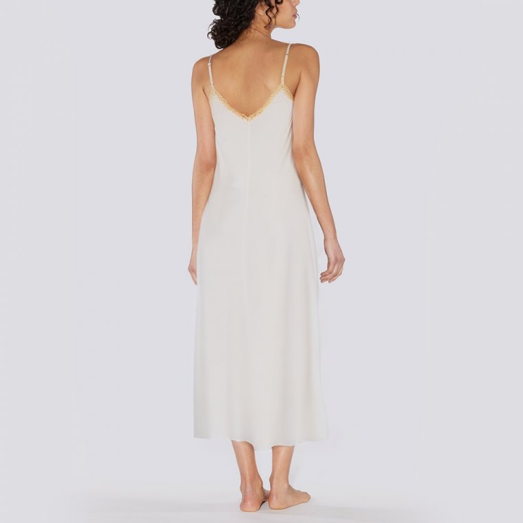 White luxury side slit women's nightgown