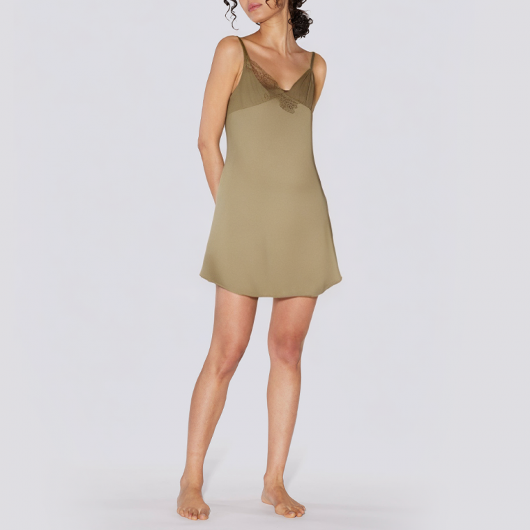 Lace V-neck elastic women's nightgown