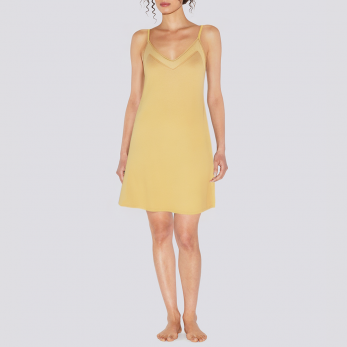 Yellow elegant suspender women's nightgown