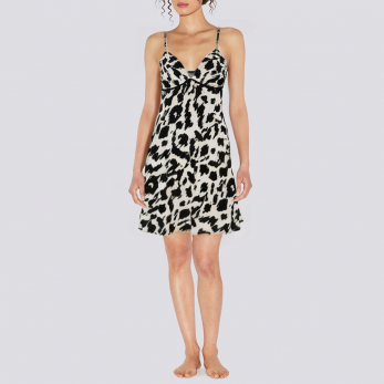 Leopard print sexy spaghetti strap women's nightgown